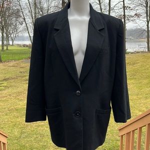 Vintage Valerie Stevens wool black blazer 16W